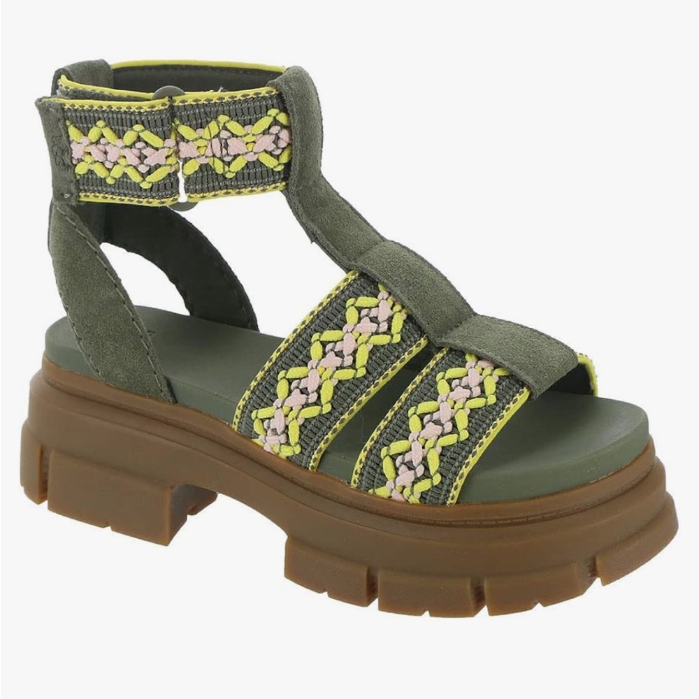 UGG Green and Yellow Platform Sandals with Chunky Soles UGG Women's Ashton